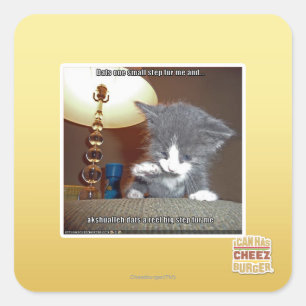 Dats one small step fur me square sticker