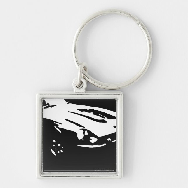 Datsun 240Z Detail - Black on light Keychain (Front)