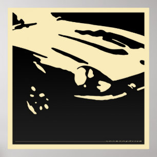Datsun 240Z Detail - Black on light poster