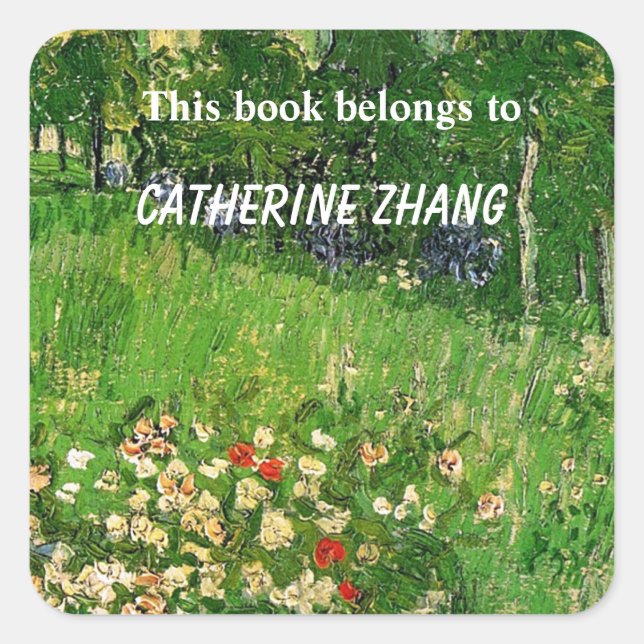 Daubigny's Garden, Vincent van Gogh Square Sticker (Front)