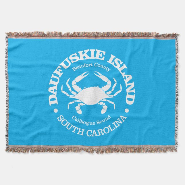 Daufuskie Island (crab) Throw Blanket (Front)