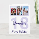 Daughter 18th Birthday Purple Script Photo Collage Card<br><div class="desc">Put a smile on a face with this personalized 18th birthday modern script photo collage card for your daughter. - Simply click to personalize this design 🔥 My promises - This design is unique and is designed with you in mind 🙏 Thank you for supporting my small business - If...</div>