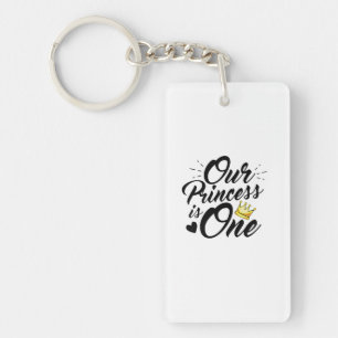 Daughter 1st Birthday Moms Dads Princess Keychain