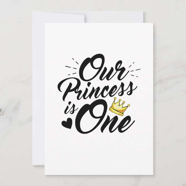 Daughter 1st Birthday Moms Dads Princess Save The Date (Front)