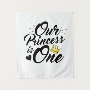 Daughter 1st Birthday Moms Dads Princess Tapestry