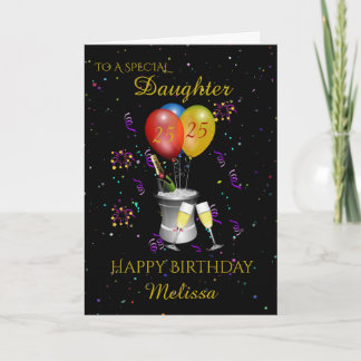 Daughter 25th Birthday Sparkling Wine Black Card