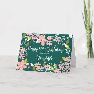 Daughter 36th Birthday Green Flowers Card