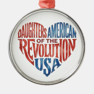 Daughter American Revolution Lineage Ancestry DAR Metal Ornament