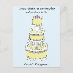 Daughter and Bride to be on their Engagement. Postcard