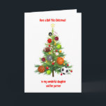 Daughter and Partner Christmas Tree Sports Balls Holiday Card<br><div class="desc">A perfect Christmas card for a daughter and her partner who love sport. Send season’s greetings with a sporty twist! This Christmas card showcases a fun Christmas tree decorated with various sports balls—ideal for anyone who lives and breathes the game. Great for teams,  gyms,  or sporty families.</div>