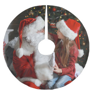 Daughter And Santa Photo   Christmas Brushed Polyester Tree Skirt