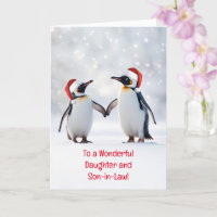 Daughter and Son in Law Cute Penguins in the Snow