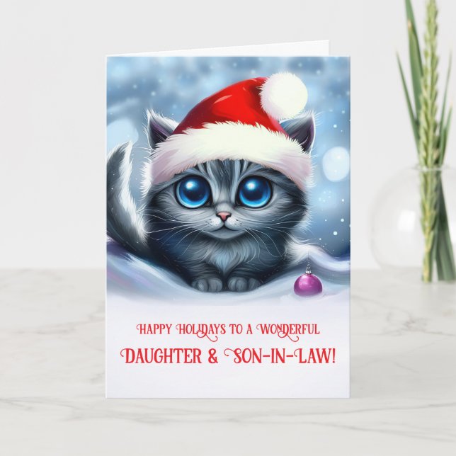 Daughter and Son in Law Happy Holidays Christmas Card (Front)