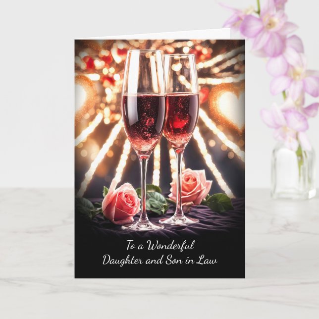 Daughter and Son in Law Husband Anniversary Card (Orchid)