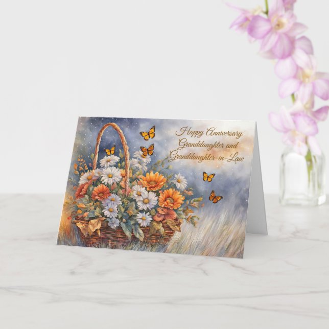 Daughter and Wife Daughter in Law Anniversary Card (Orchid)
