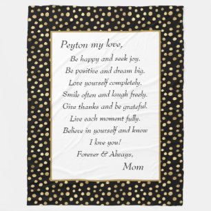 Daughter Be Happy Fleece Blanket