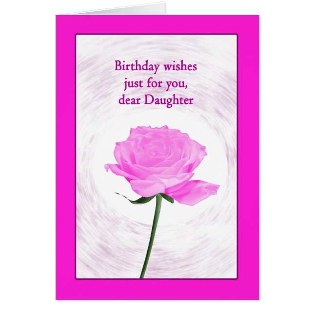 Daughter Birthday Beautiful Pink Rose (Front)