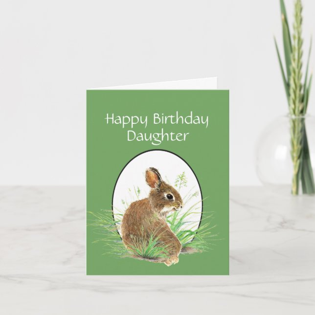 Daughter Birthday Bunny Love Mom or Dad Card (Front)
