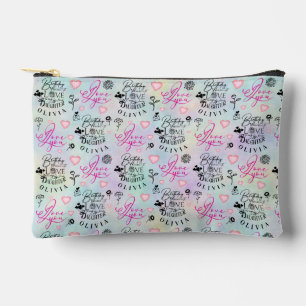 Daughter  Birthday Calligraphy Custom Name  Modern Accessory Pouch