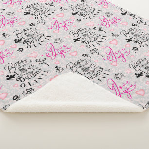 Daughter Birthday Calligraphy Custom Name Modern Sherpa Blanket