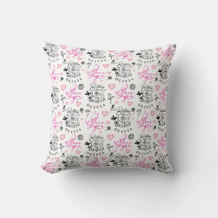 Daughter Birthday Calligraphy Custom Name Modern Throw Pillow