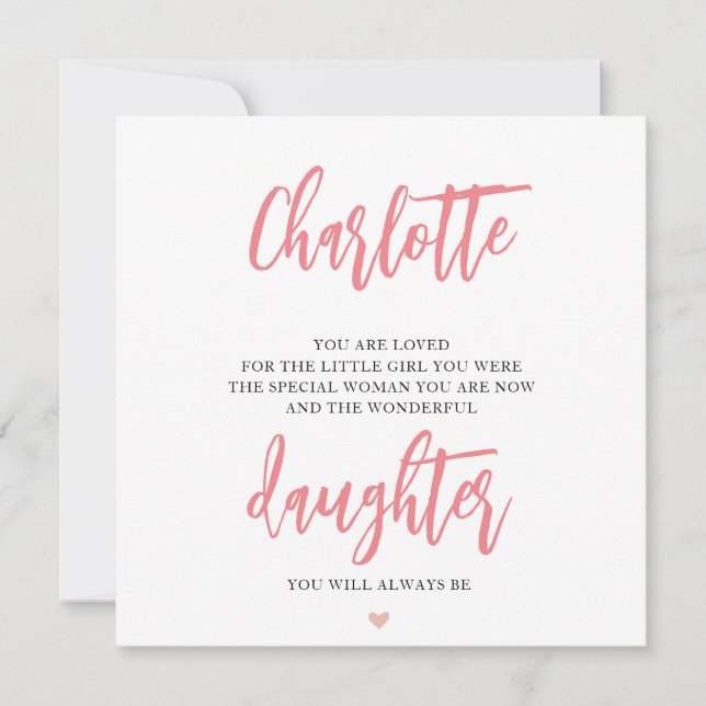 Daughter Birthday Card Poem (Front)