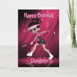 Daughter Birthday Card - Tennis