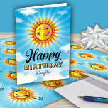 Daughter Birthday Cute Sun Card<br><div class="desc">A card that says "The sun started shining just a little brighter on the day you were born" would make anyone feel special on their birthday. Send your daughter this cheerful smiling decorative Yellow and orange sun.</div>