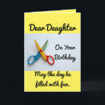 Daughter Birthday Paper Dolls Card<br><div class="desc">Colourful, birthday card with vintage paper dolls inside to cut out, is featured on this greeting card. Front of card reads, "Dear Daughter On Your Birthday May the day be filled with fun". And inside of card reads, "After your Birthday enjoy cutting out these paper dolls! Much love, Mom and...</div>