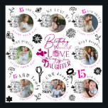 Daughter Birthday Photo Collage Typography  Poster<br><div class="desc">This birthday design is created for a daughter and features a modern multi-image layout that highlights eight photos in a soft, balanced photo montage composition. It is suitable for daughters of different ages, from childhood through teenage and middle-aged years, and can also be used for someone who is like a...</div>