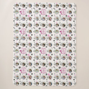 Daughter Birthday Photo Collage Typography  Sherpa Blanket