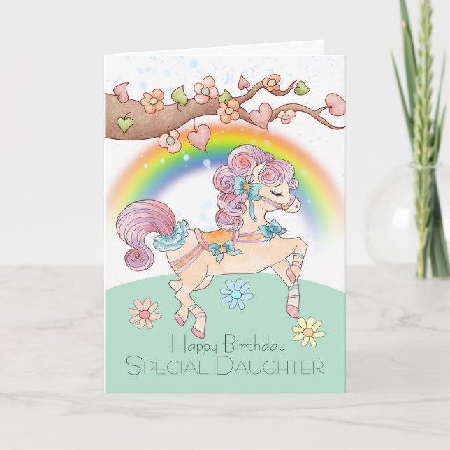 Daughter Birthday With Prancing Pony Card (Front)