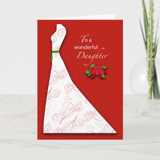 Daughter Bridal Shower Silhouette, Christmas Holiday Card (Front)