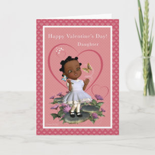 Daughter Butterfly Girl Valentine's Day Blank Card