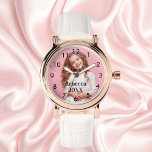 Daughter child photo watch<br><div class="desc">Add a photo of a child,  or any family member or friend. Black numbers.  Template for your text,  black letters.</div>