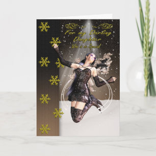 daughter christmas card with fairy, browns