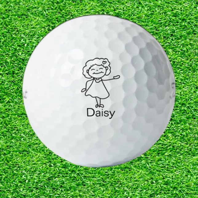Daughter Doodle Perfect Mother’s Day  Golf Balls (Tee off with love: Perfectly Doodled for Mom!)