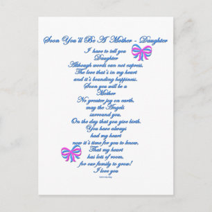 Daughter Expecting 1st Baby Postcard