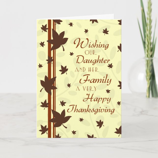 Daughter & Family Happy Thanksgiving Card (Front)