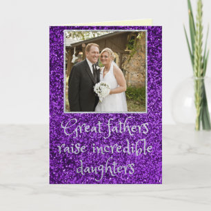 Daughter Father's Day Glitter Photo Card