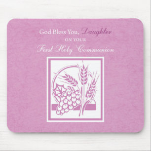 Daughter First Communion, Pink Mouse Pad