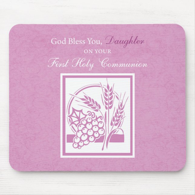 Daughter First Communion, Pink Mouse Pad (Front)