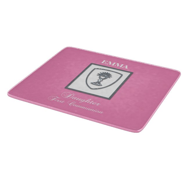 Daughter, First Communion Silver Chalice Cutting Board (Corner)