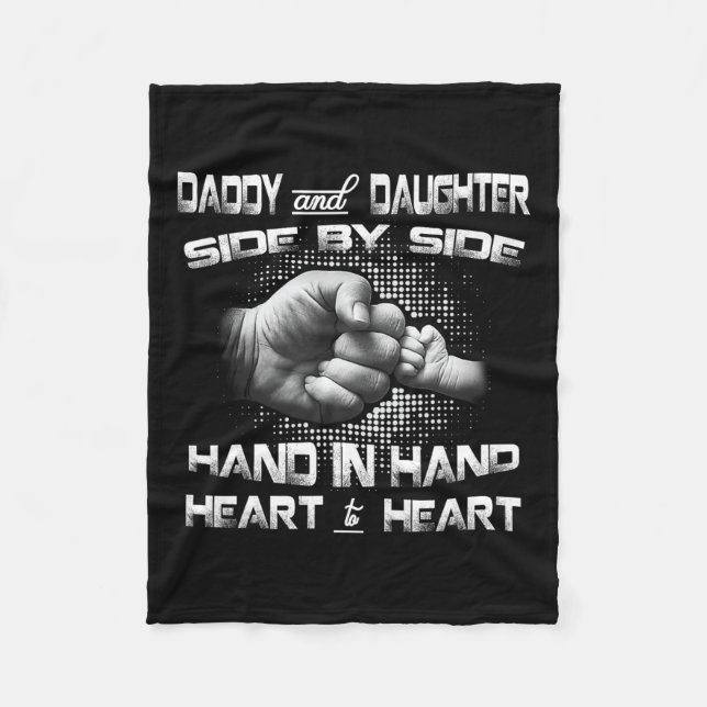 Daughter Fist Bump Matching Father's Day Best Dad  Fleece Blanket (Front)