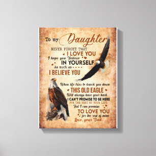Daughter Gift   Letter To My Daughter From Dad Canvas Print