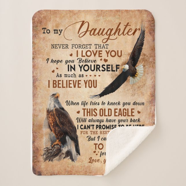 Daughter Gift | Letter To My Daughter From Dad Sherpa Blanket (Front)