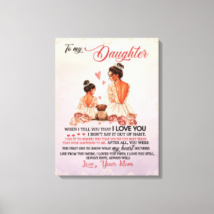 Daughter Gift Letter To My Daughter From Mom Canvas Print