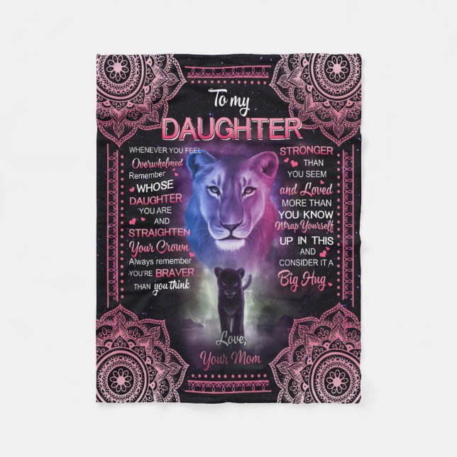 Daughter Gift | Letter To My Daughter From Mom Fleece Blanket (Front)