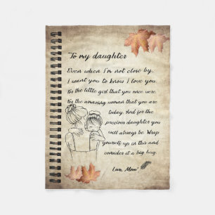 Daughter Gift Letter To My Daughter From Mom Fleece Blanket