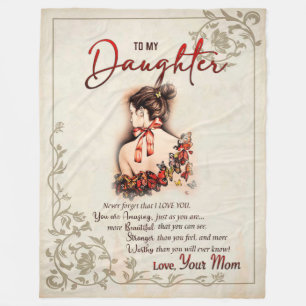 Daughter Gift Letter To My Daughter From Mom Fleece Blanket